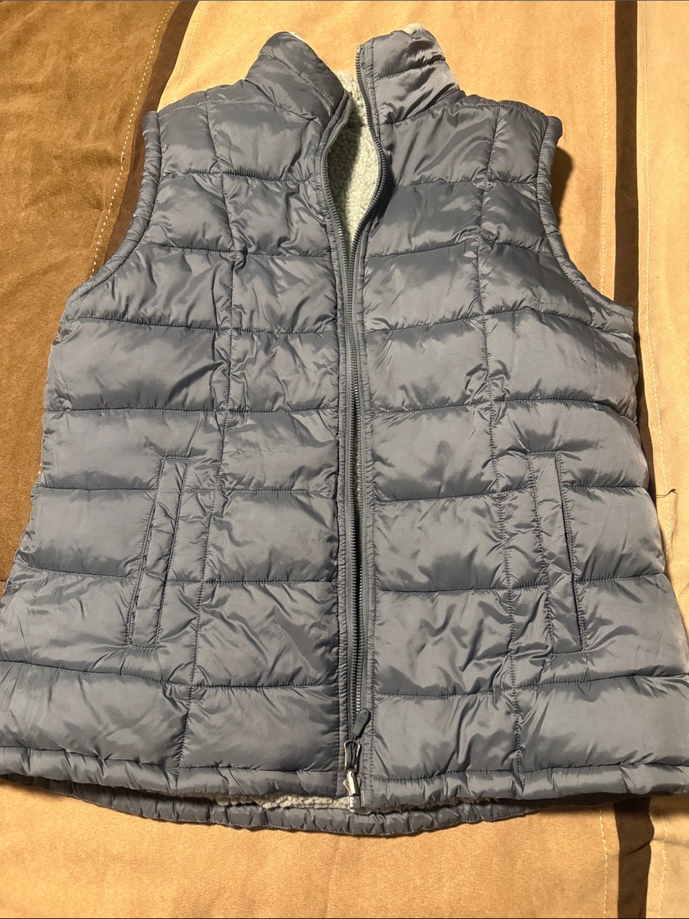 32 Degrees Gray Quilted Packable Puffer Vest